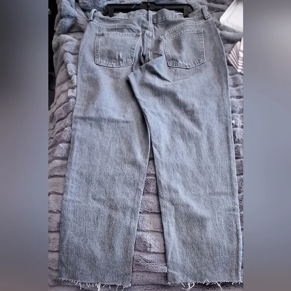 NWOT - Old Navy Extra High-Waisted Button-Fly Sky-Hi Straight Patchwork Sz.14 - Picture 4 of 12